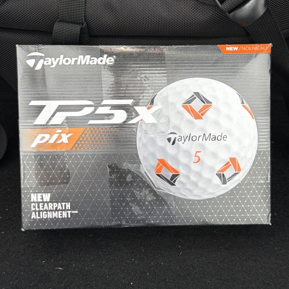 TaylorMade TP5x Pix 12-Pack Golf Balls White/Orange/Black 5-Piece ClearPath